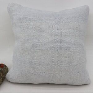 20x20 vintage turkish rug pillow cover - off white